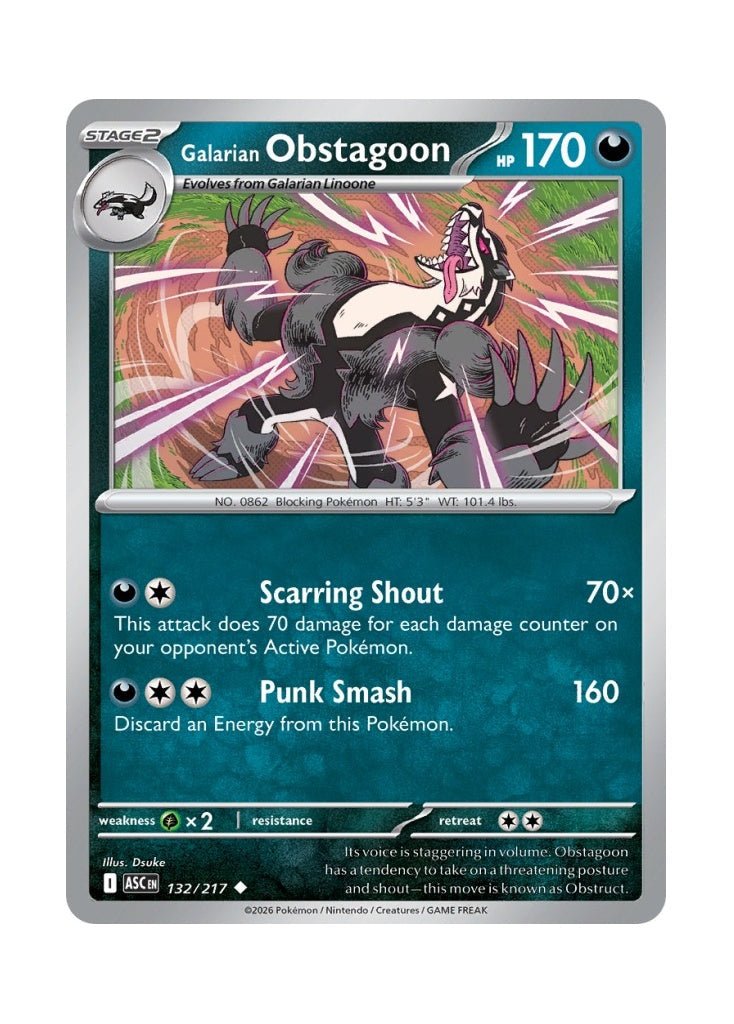 Galarian Obstagoon – Ascended Heroes (132)