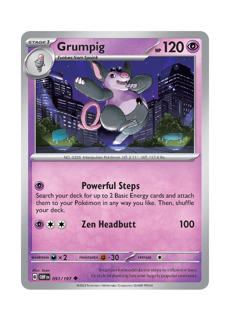 Grumpig – Obsidian Flames (091)