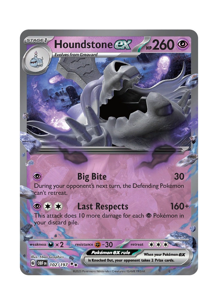 Houndstone ex – Obsidian Flames (102)