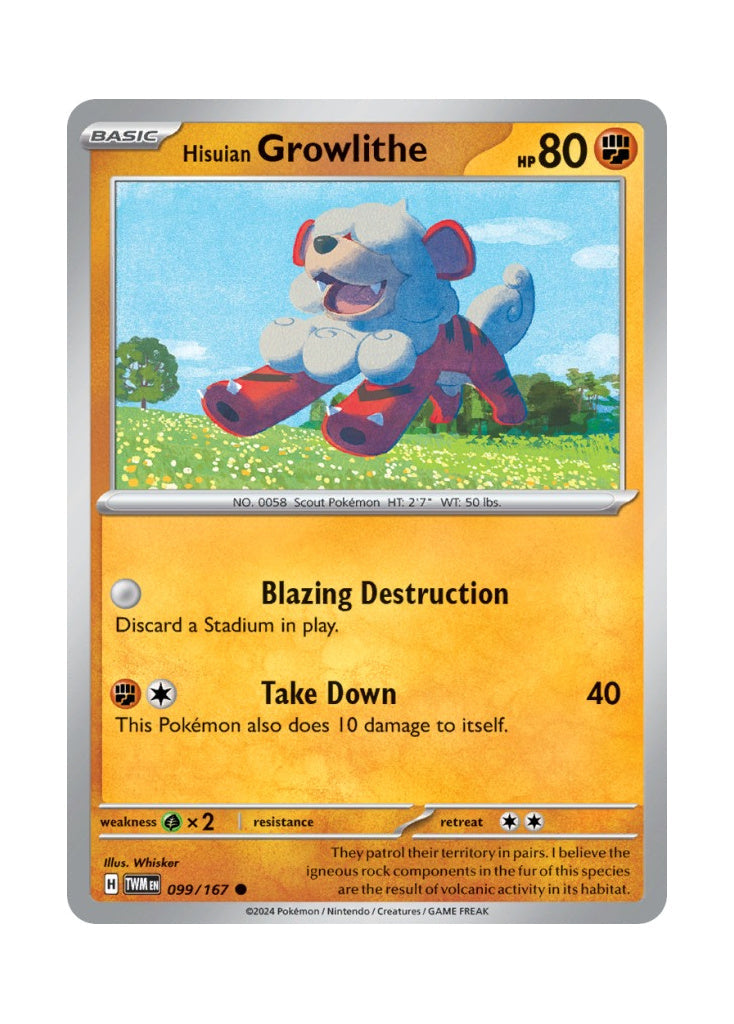 Hisuian Growlithe – Twilight Masquerade (099)