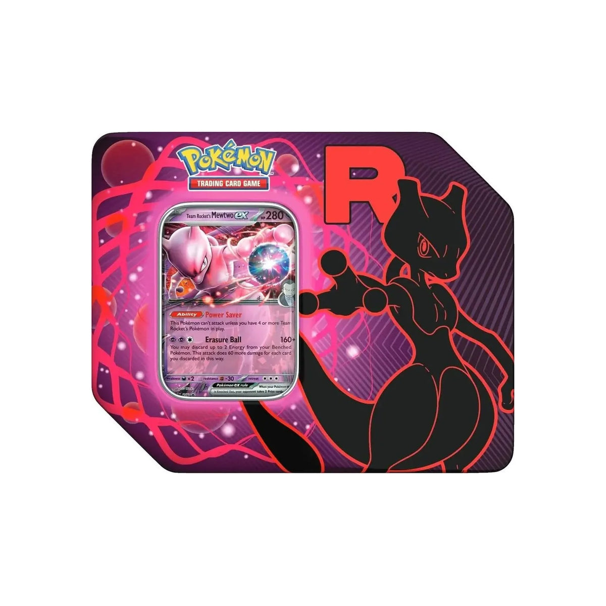 Team Rocket Tin — Team Rocket's Mewtwo ex (Sealed) — English — Cardelle