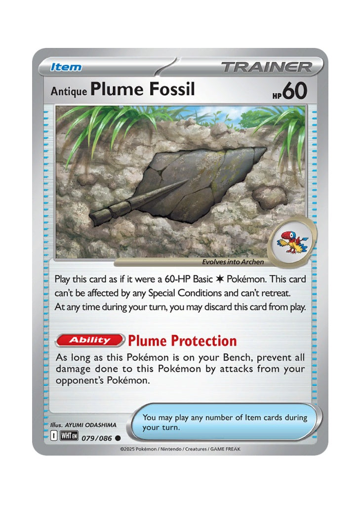 Antique Plume Fossil – White Flare (079)